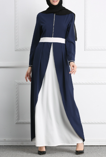 Middle Eastern Muslim Patchwork Maxi Dress 3