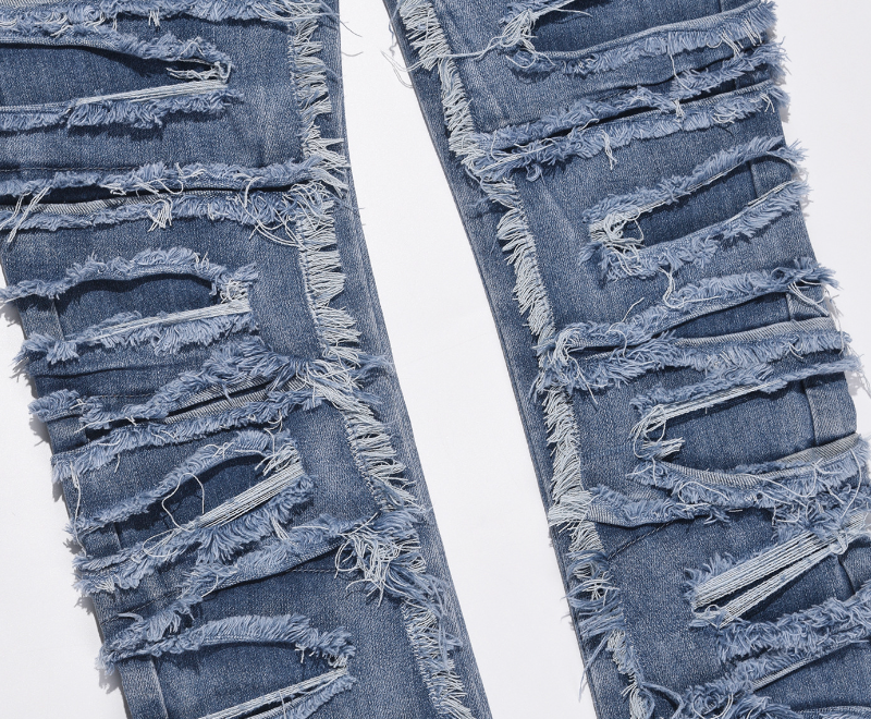 Double Layer Jeans Loose Slim Men's Trousers 3