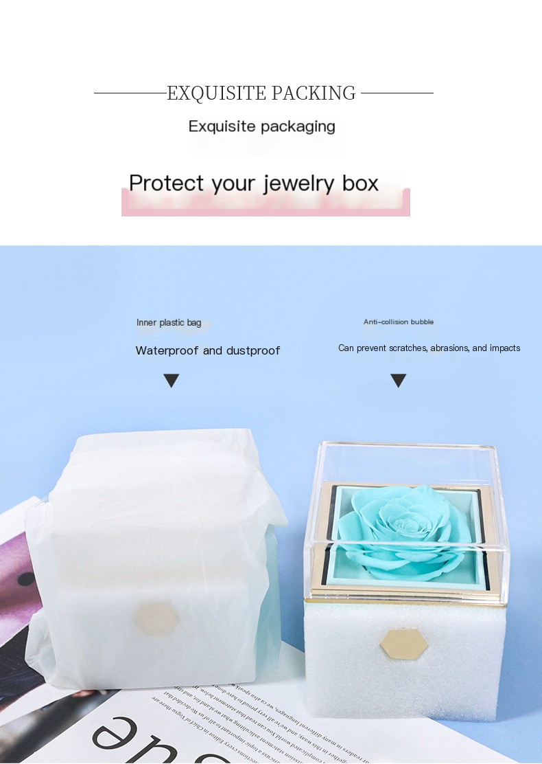 Creative Rotating Valentine's Day Eternal Flower Gift Box Rose Jewelry Box Ring Box Necklace Box Jewelry Packaging Box