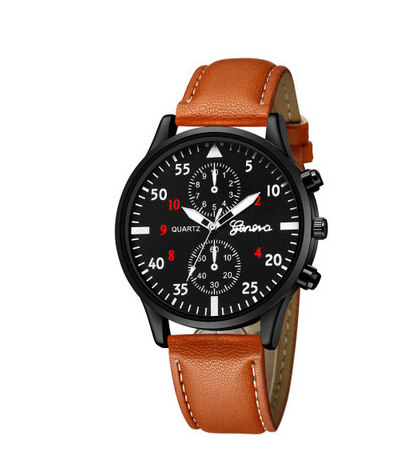 Retro Design Leather Band Watch Close Up