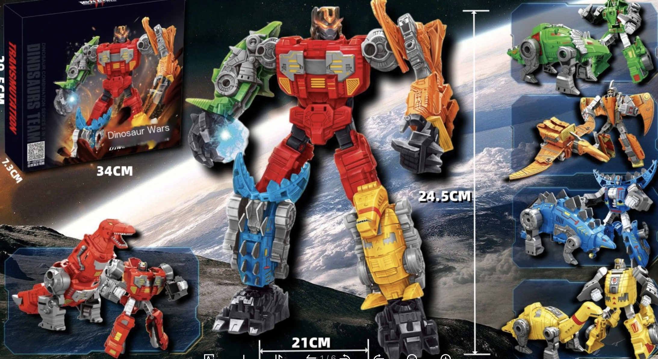 Transforming Toy Robot Howling Dinosaur 6