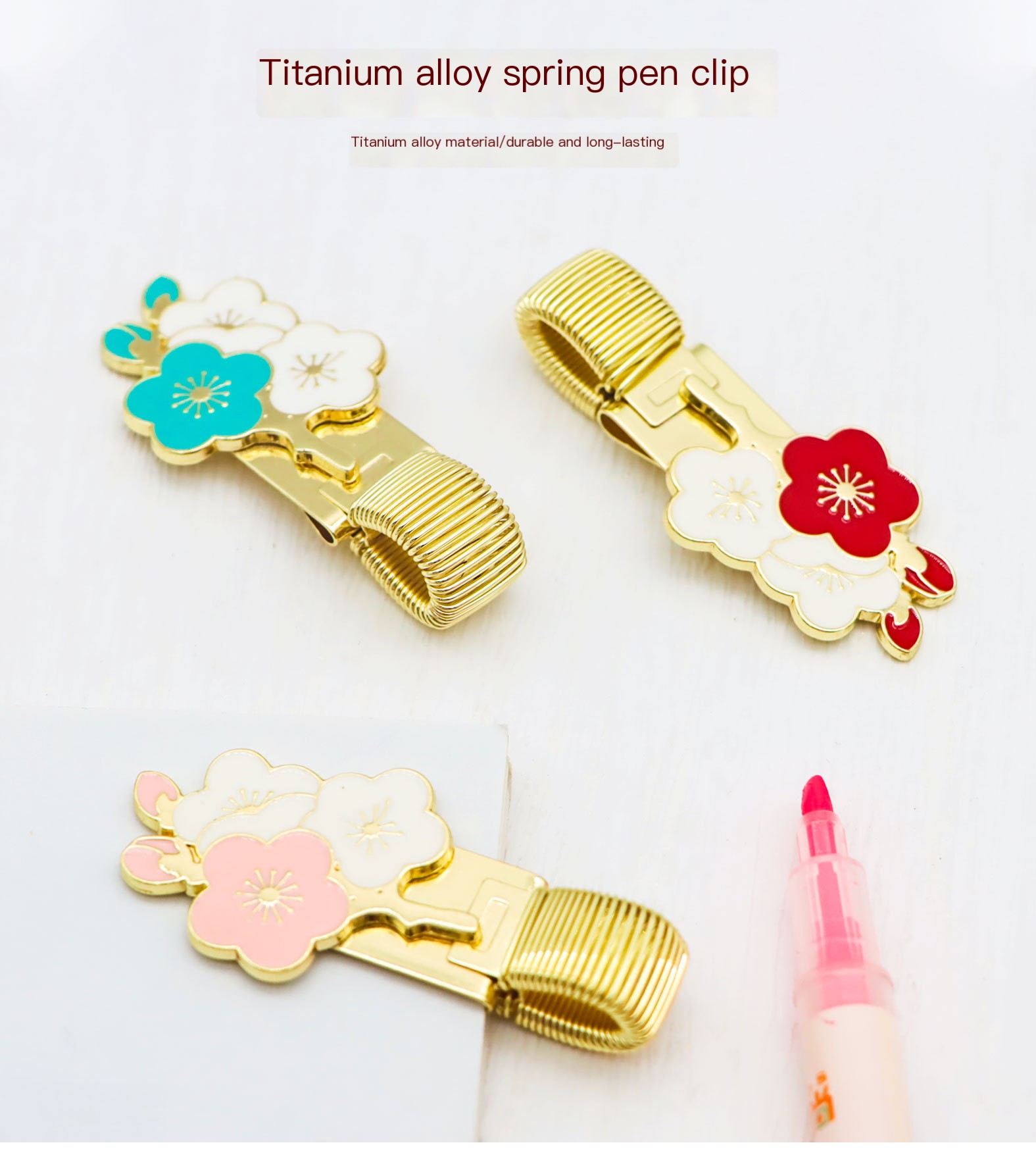 Spring Clip Pen Holder Notebook Image 1