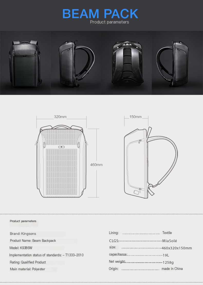 Flexible Solar Backpack