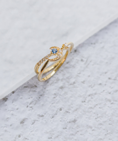 Star and Moon Legend Blue Zirconia Ring Set Image 3