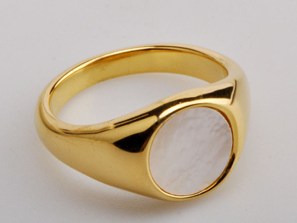 Mother Of Pearl Gold Ring Image 1