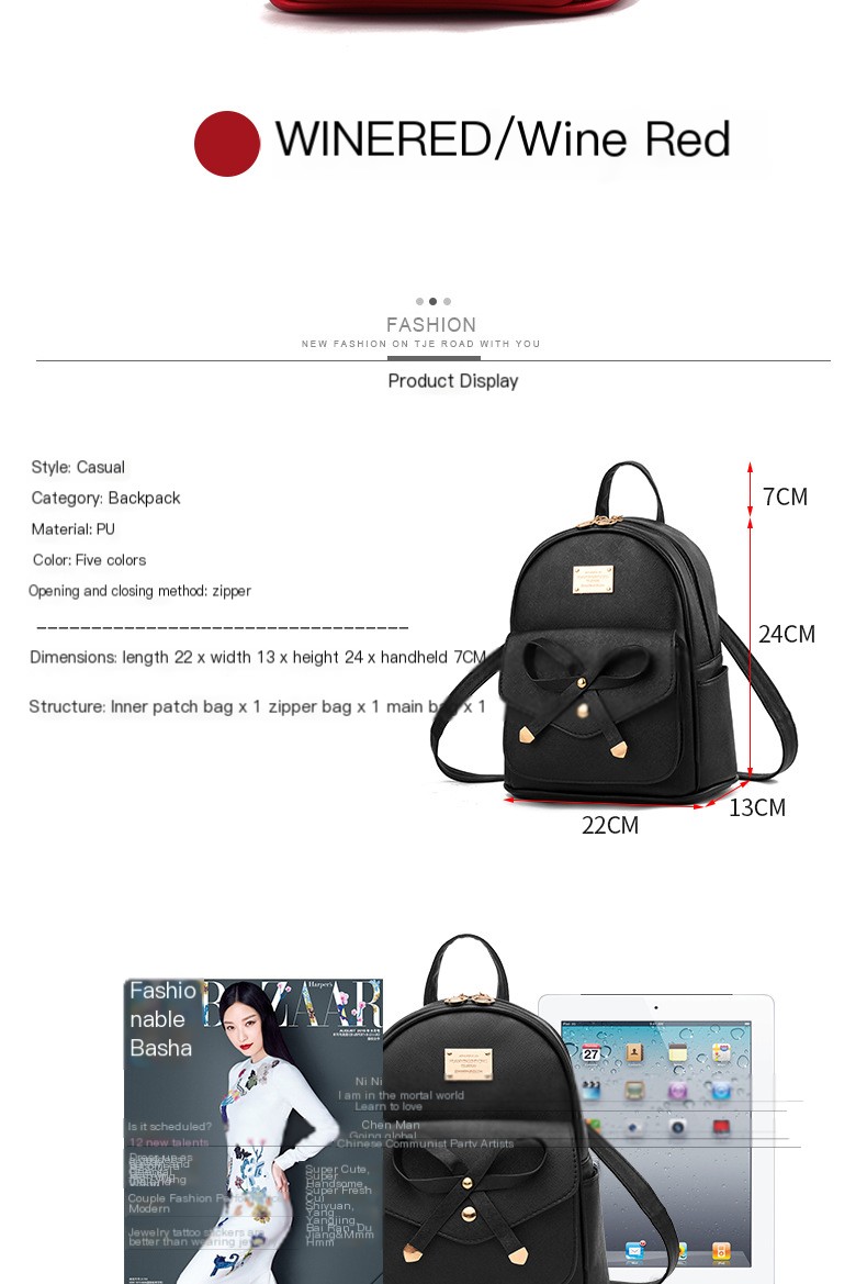 Korean Style Bowknot Backpack 4