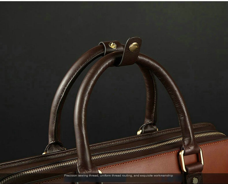 Versatile Real Cowhide Men's Bag Briefcase