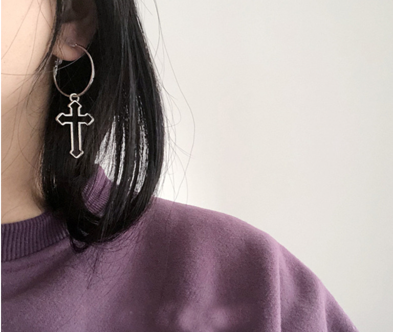 Cross Earrings Gold