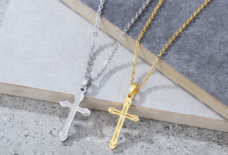 Golden Cross Pendant Necklace