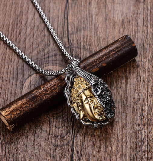 Buddha Face Necklace Image 1