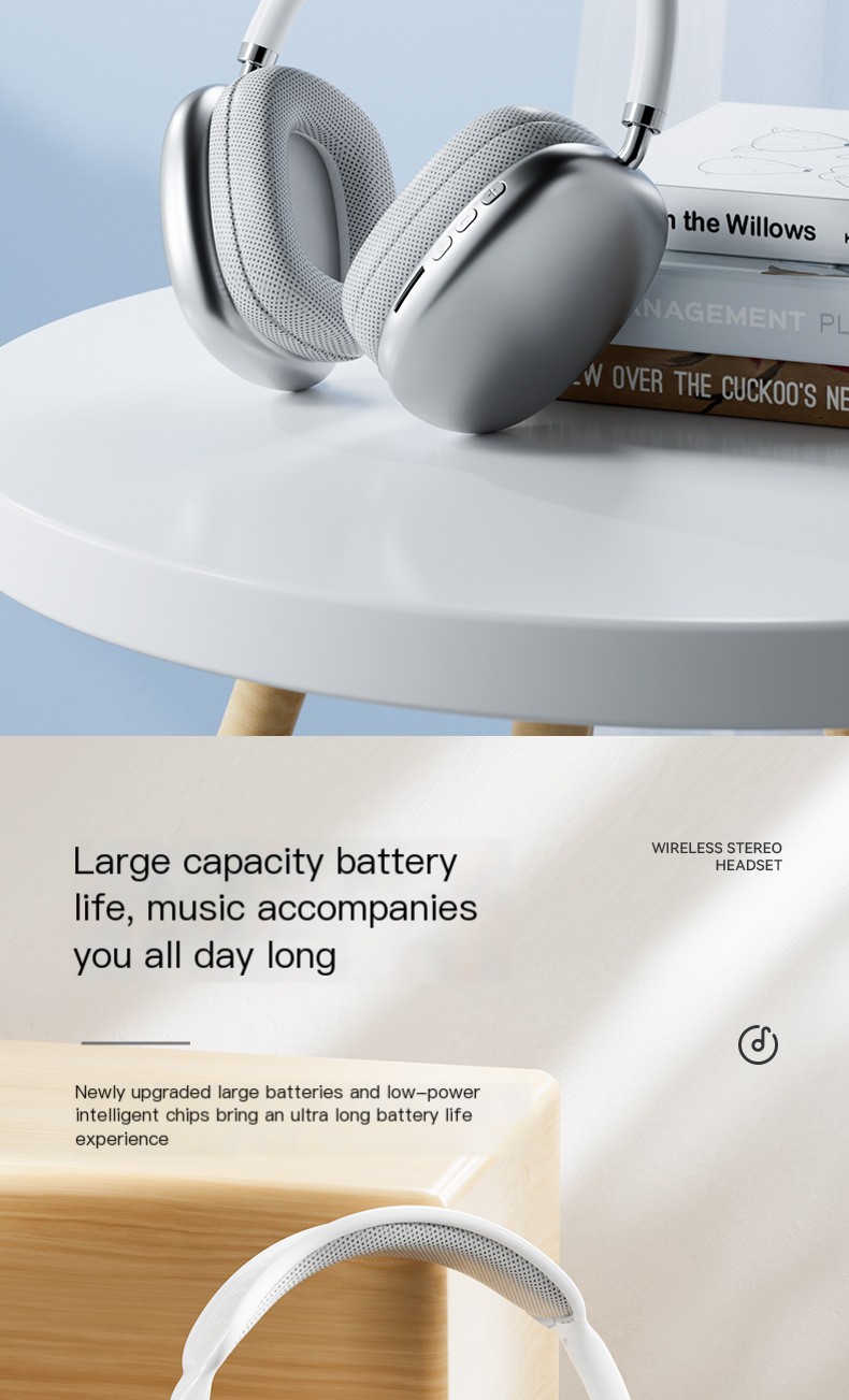 P9promax Bluetooth Headphones - White