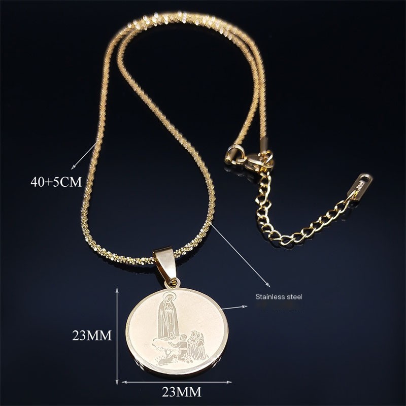 Gold-Plated Virgin Mary Necklace