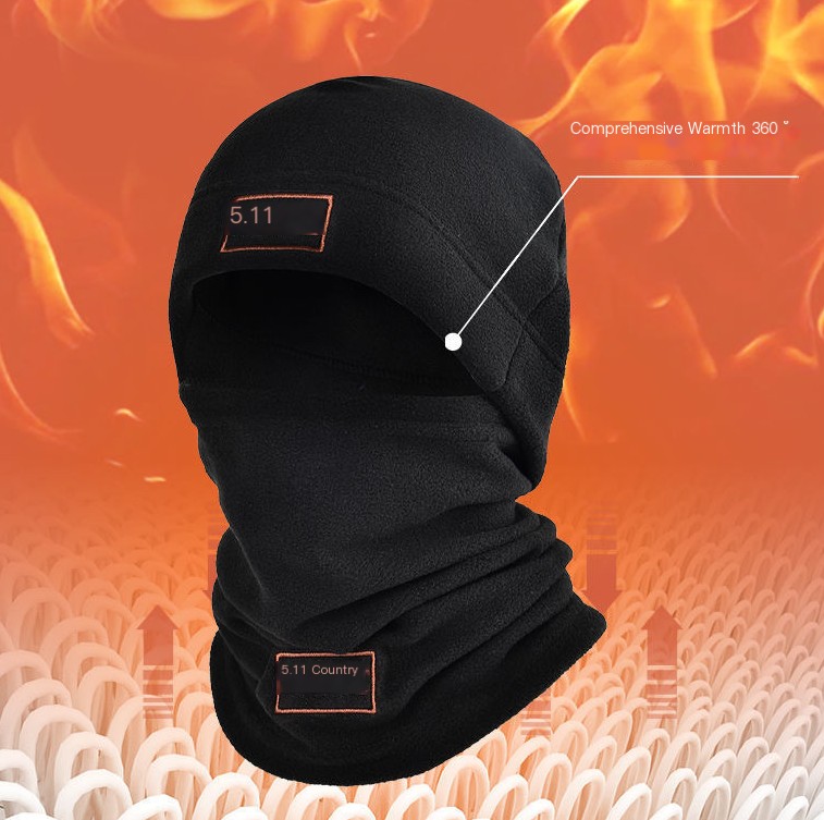 Tactical Warm Collar Fleece Cap in action