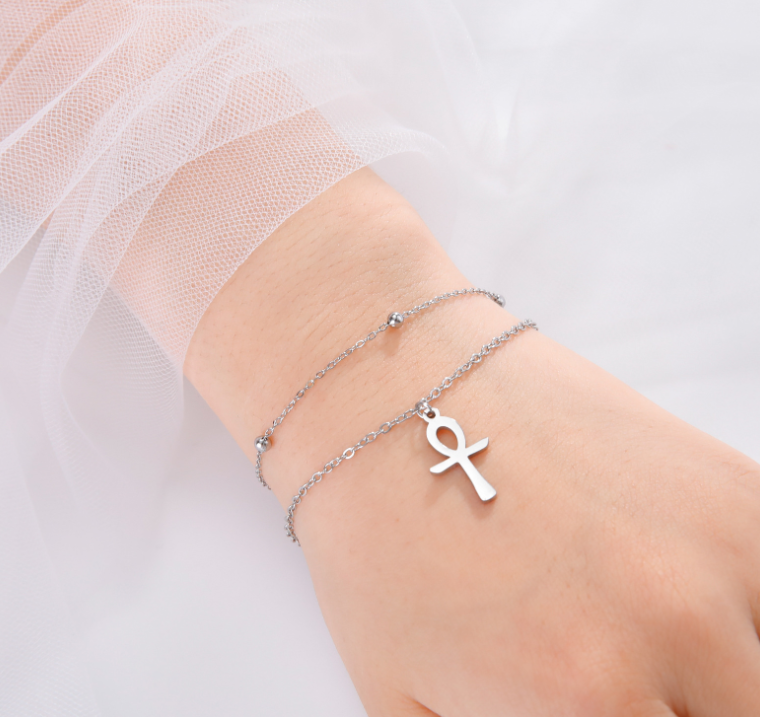 New Egypt Ankh Cross Stainless Steel Ankle Bracelet