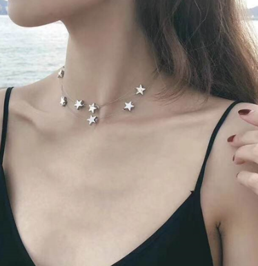 Star Pendant Choker Necklace