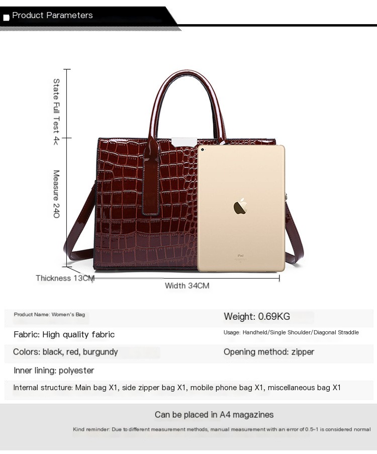 Crocodile Pattern Bag Red