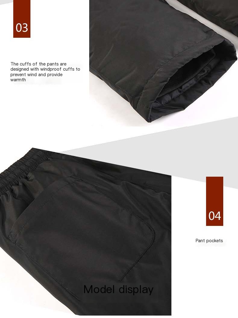 USB smart heating pants 12 zone heating couple straight pants winter electric heating pants thickened down pants wholesale