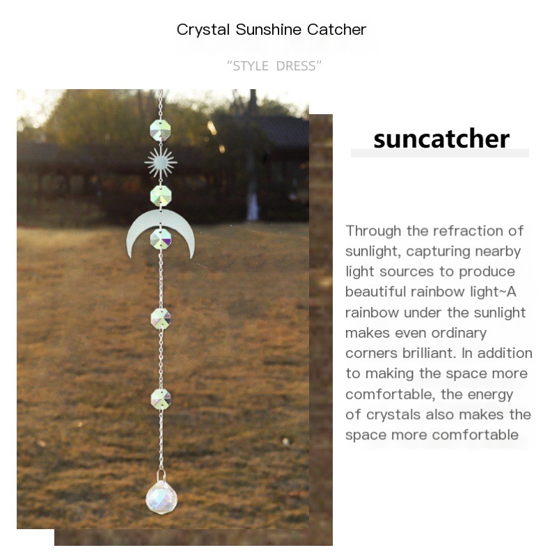 Modern Minimalist Crystal Moon Wind Chime