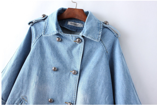 Denim Cape Jacket Front View