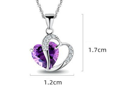 Heart-Shaped Amethyst Crystal Pendant 4