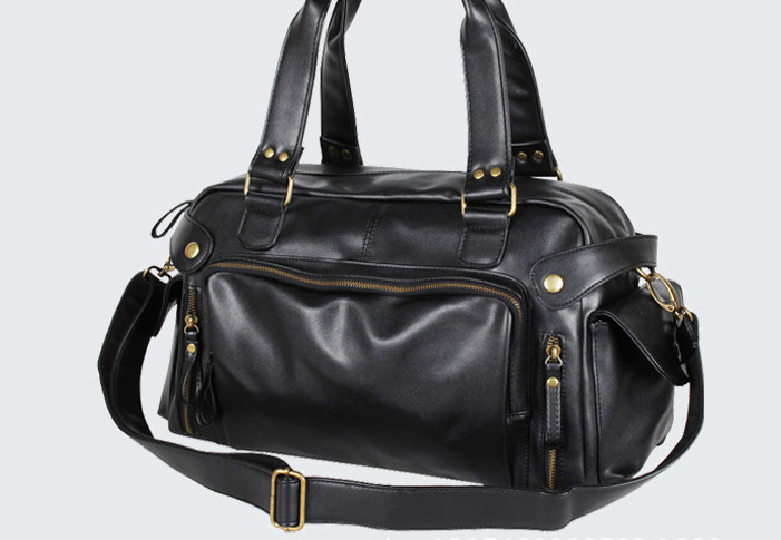 Versatile storage compartments of PU Leather Men's Crossbody Bag