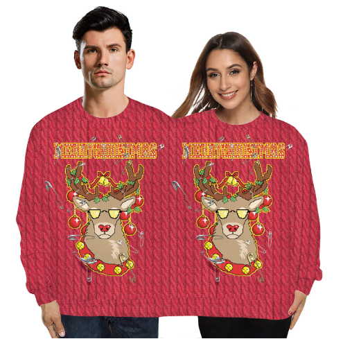 Stylish Red Long Sleeved Sweater