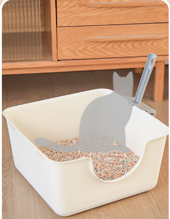 Half-enclosed cat litter box - Khaki