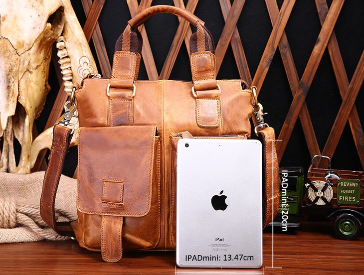 Leather Shoulder Bag Khaki