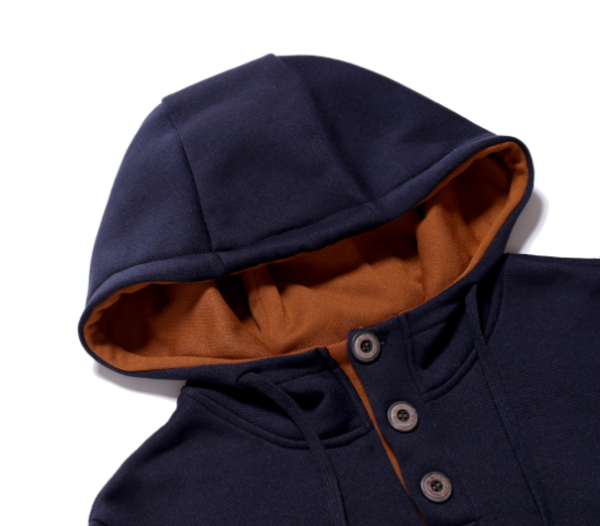 Men's Double Button Hoodie Front View