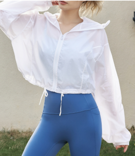 Hooded Sheer Top White