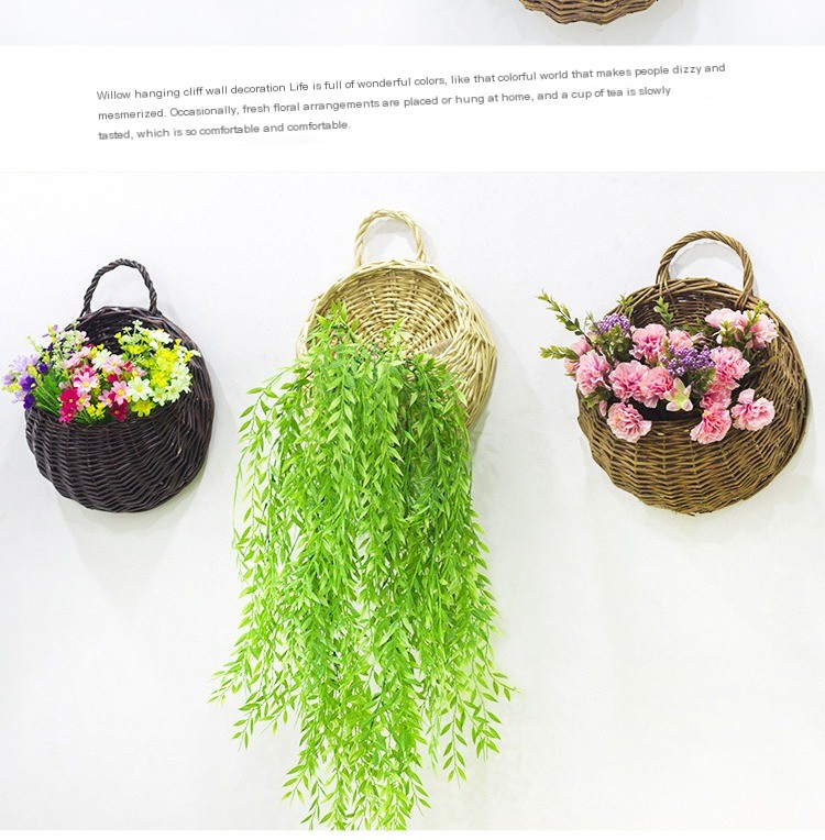 Wicker Wall-Mounted Flower Basket