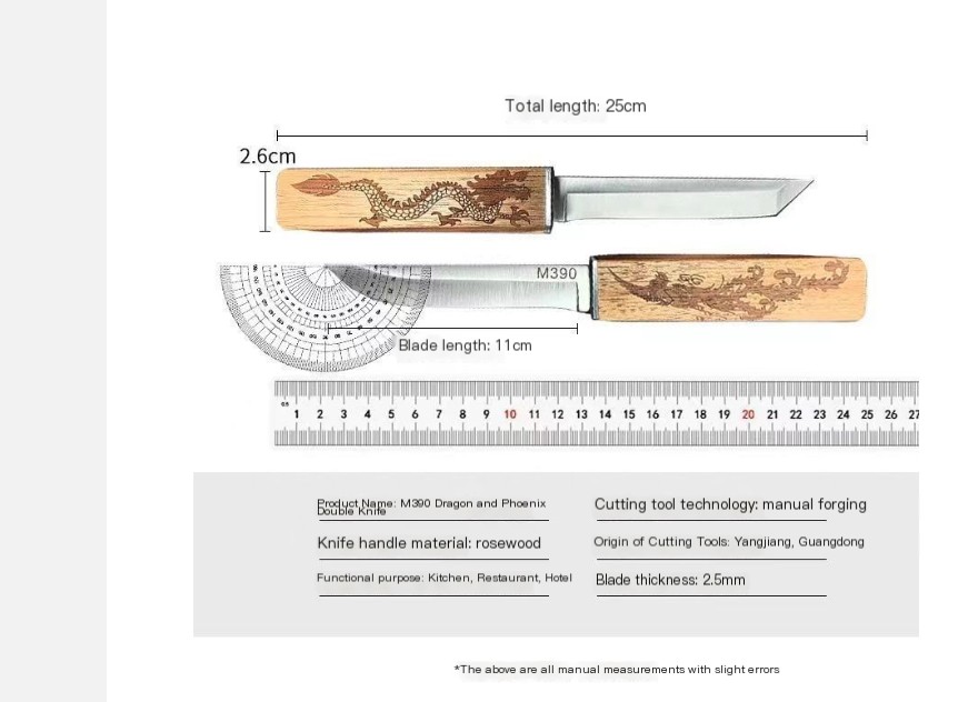 Double-bladed fruit knife
