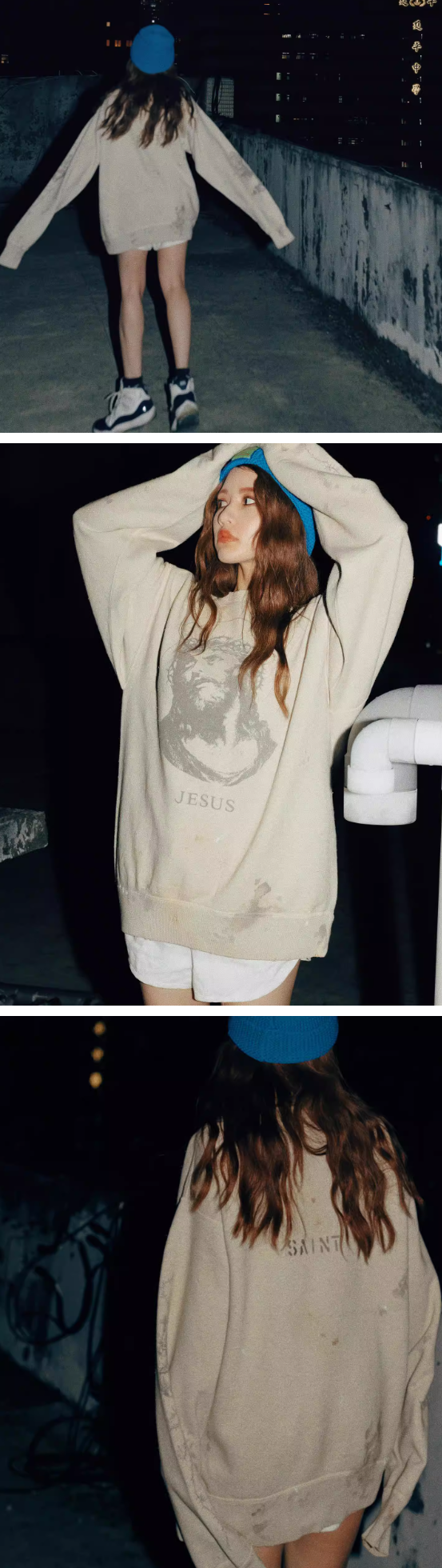 Women's Retro Print Sweatshirt Image 5