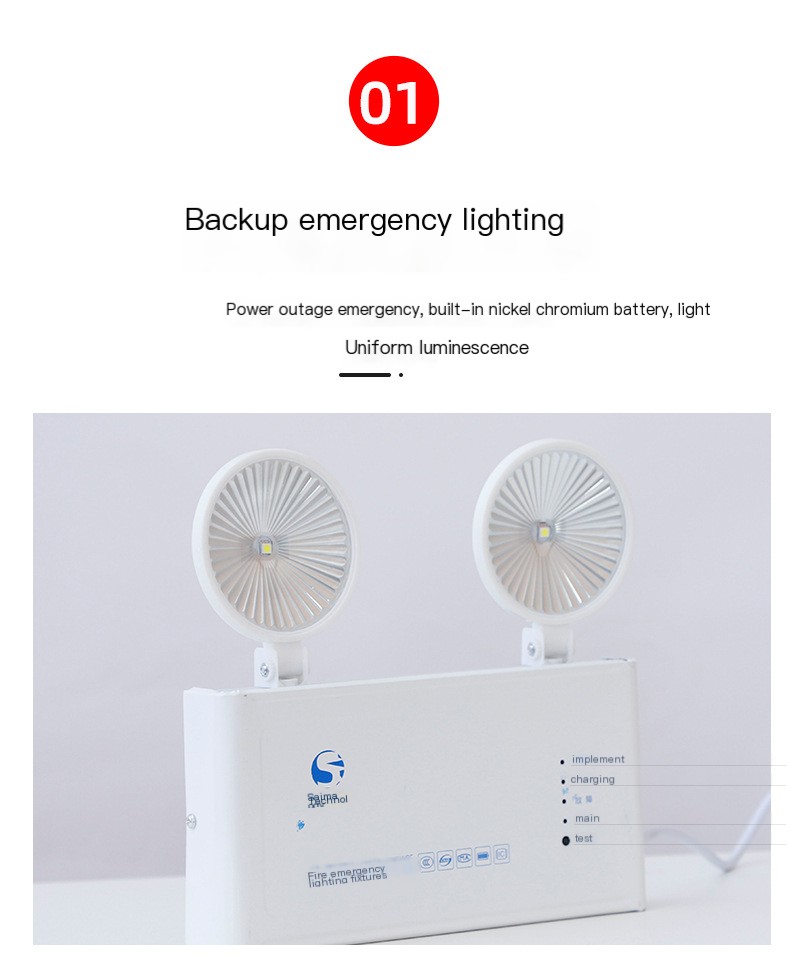 Factory wholesale emergency double head lamp 220V36V24V fire emergency lighting GB fire emergency wall lamp