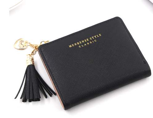 Cross Pattern Tassel Zipper Coin Purse