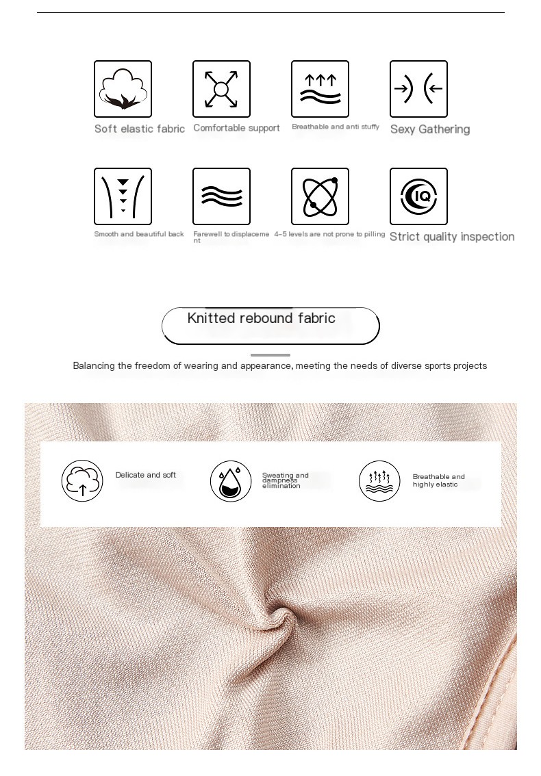 Adult women's imported cotton sports bra, close-up showing the light-coloured fabric texture and breathable activewear design, HS code 6212.10.