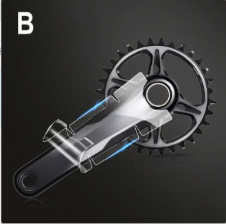Protective stickers for bike crank, 1 piece, adhesive decals for mountain bike, TPH film, strong versatility, protects the crank, cycling parts/山地车自行车曲柄保护膜防护帖(一件) image