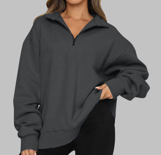 Casual Top Half Zipper Pullover Image 7