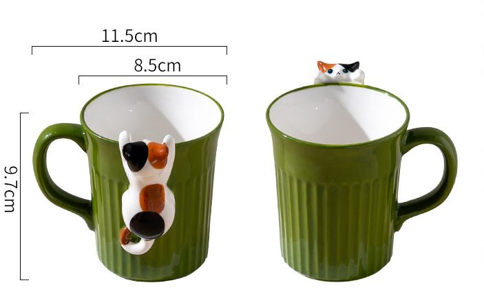 Peeking Cat Mug Yellow