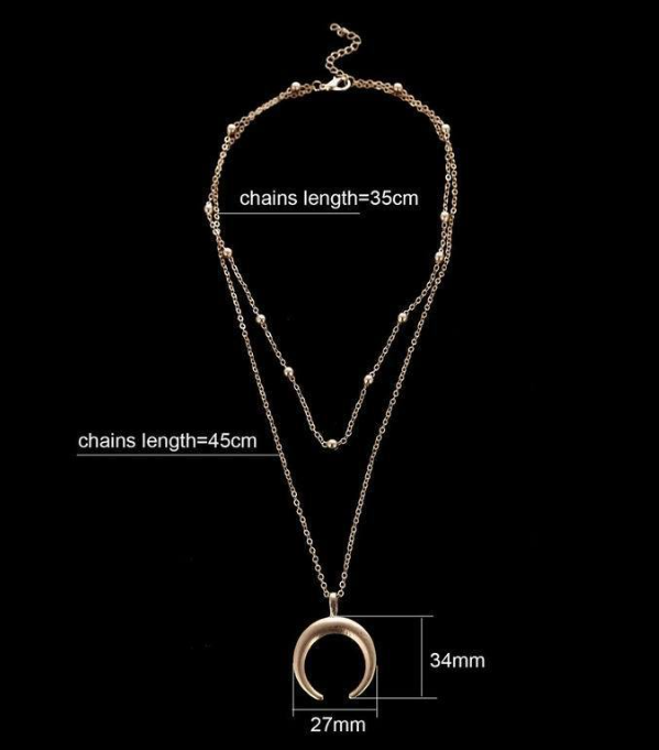 Double Horn Necklace