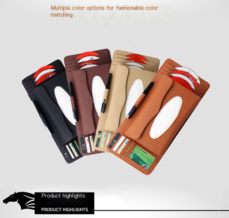 Car Sun Visor Organizer - Mocha Brown