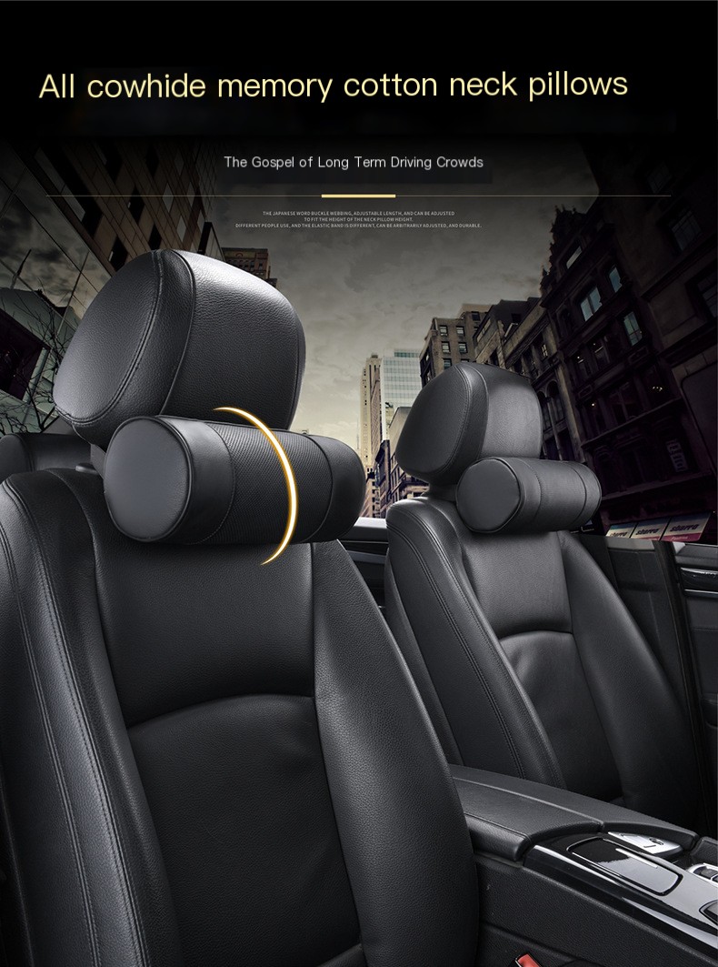 Leather Headrest - Cylindrical