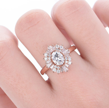 Luxury Full Diamond Women’s Opal Ring Image 1
