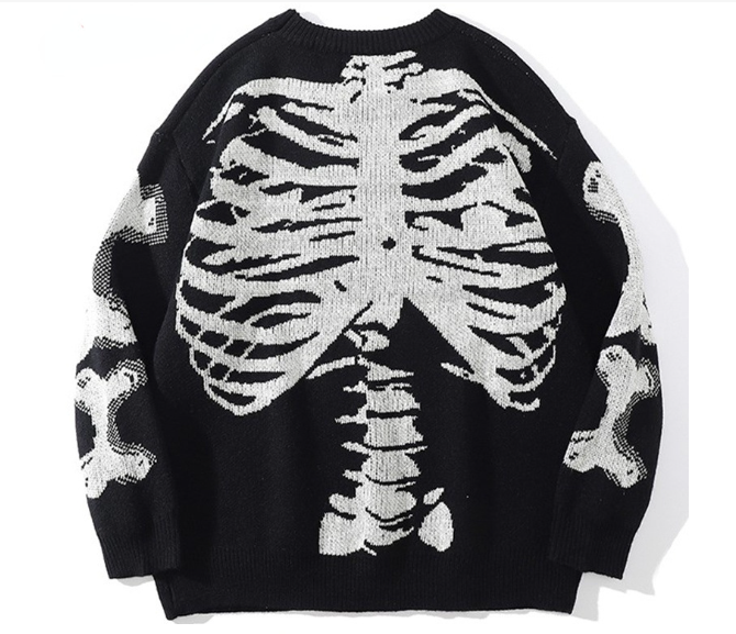 Skeleton Patch Embroidery Sweatshirt 2