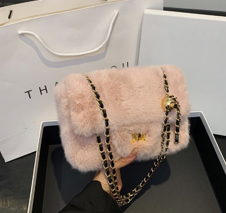Plush Shoulder Bag Purple
