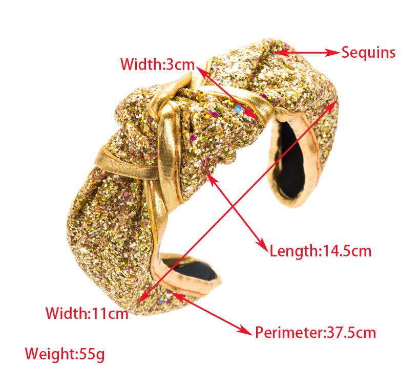 Gold Glitter Top Knot Headband