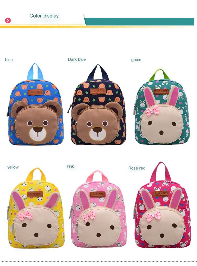 Canvas Bunny Bear Backpack - Side View
