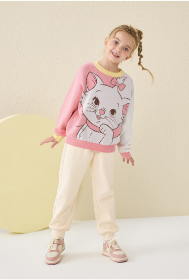 Disney children's clothing boys' knitted non-inverted velvet trousers 2023 autumn new spring and autumn fashion cartoon