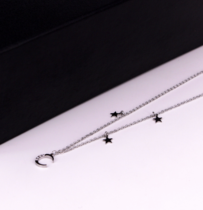 Star and Moon Necklace - Gold