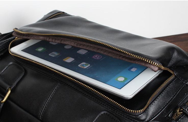 PU Leather Men's Crossbody Bag in Black